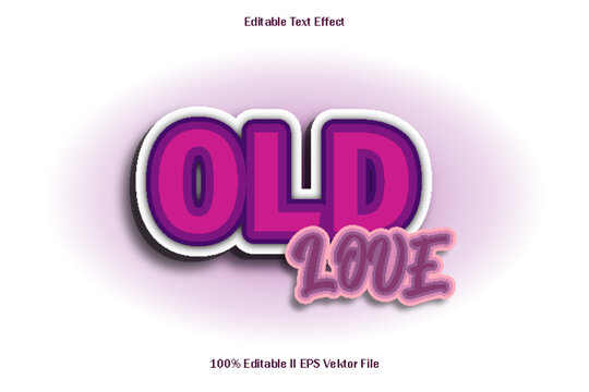 Old Love Editable Text Effect Emboss Cartoon Gradient Style