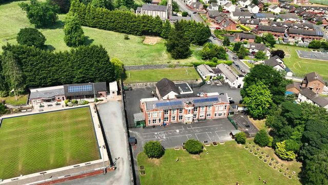 Aerial view of Gilford Primary School County Down Northern Ireland