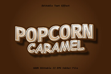 Popcorn Caramel Editable Text Effect 3d Emboss Cartoon Gradient Style