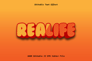 Realife Editable Text Effect 3d Emboss Cartoon Gradient Style