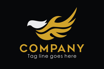 Obraz premium Abstract with bird logo concept with gold color. Suitable for symbol, logo, company, brand name, icon, luxury, elegant, premium logo and many more.