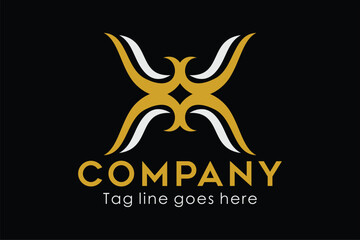 Abstract logo concept with gold color. Suitable for symbol, logo, company, brand name, icon, luxury, elegant, premium logo and many more.