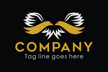 Obraz premium Abstract with bird logo concept with gold color. Suitable for symbol, logo, company, brand name, icon, luxury, elegant, premium logo and many more.