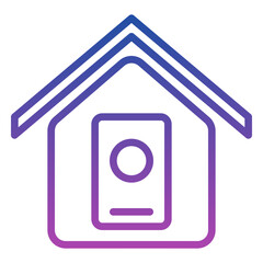 smartphone icon, line gradient icon style