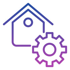 setting icon, line gradient icon style