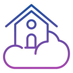 Cloud icon, line gradient icon style