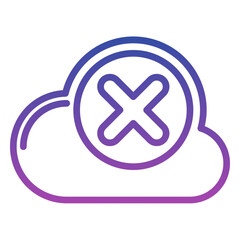Obraz premium Cloud disconnect icon, line gradient icon style