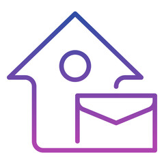 Email icon, line gradient icon style