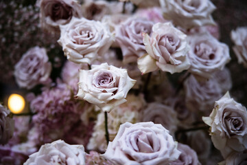 Beautiful Natural Rose Flowers Wedding Events Staircase Arch Chuppah Ceremony Reception Flower Event Hydrangea Garden Botanical Natural Table Settings