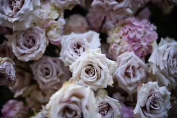 Beautiful Natural Rose Flowers Wedding Events Staircase Arch Chuppah Ceremony Reception Flower Event Hydrangea Garden Botanical Natural Table Settings