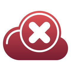 Obraz premium Cloud disconnect icon, gradient glyph icon style