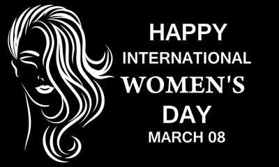 International Women's Day is celebrated on the 8th of March annually around the world. on balck background..eps