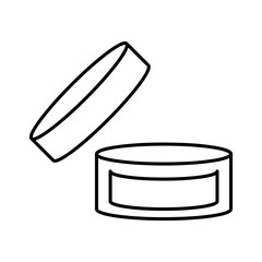 Face cream jar linear icon. Cosmetics. Thin line illustration. flat design on white background..eps