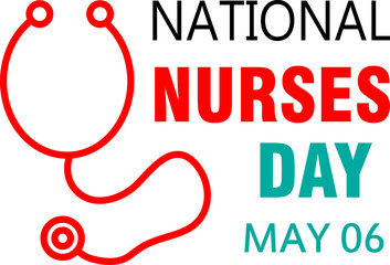 National Nurses day is observed in United states on 6th May of each year, Vector illustration. 