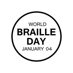 World Braille day is observed every year on January 4. Vector flat illustration on white background..eps