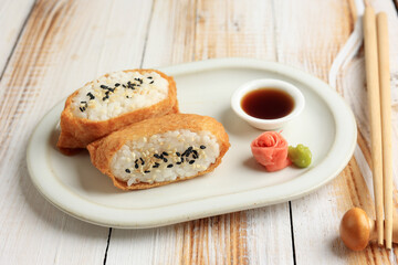 Inari Sushi, RIce with Tofu Pocket.