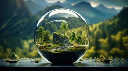Bubble Globe Earth City - obrazy, fototapety, plakaty