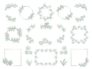 葉のあしらいフレームセット