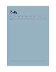 Daily (Ocean) planner. Minimalist planner template set. Vector illustration.	 