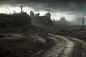 Fototapeta premium post apocalypse landscape
