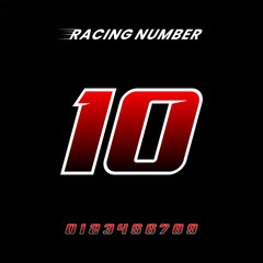Racing Number 01 Design Vector Template