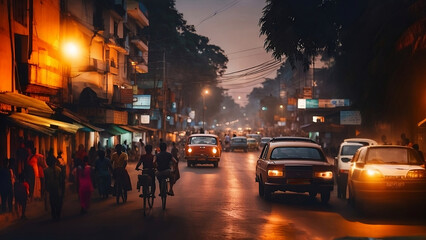 Indian city busy street generated by AI