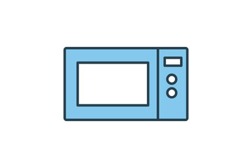 Fototapeta na wymiar Microwave icon. icon related to element of bakery, electronic device. Flat line icon style design. Simple vector design editable