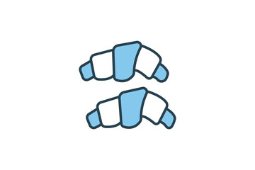 Bakery croissant icon. icon related to bakery, restaurant, food. Flat line icon style design. Simple vector design editable
