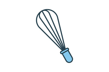 Bread whisk icon. icon related to element of bakery. Flat line icon style design. Simple vector design editable