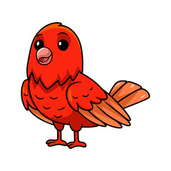 Cute red factor canary cartoon