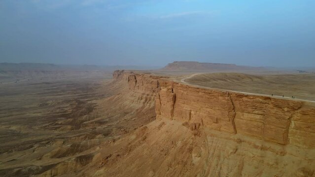 Incredible dry arid desert landscape with cliffs and escarpments in Arabia