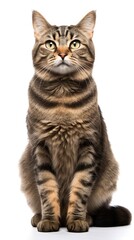 Obraz premium cat sitting on white background