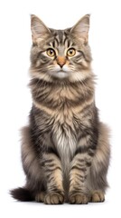 Obraz premium cat sitting on white background