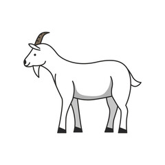 Obraz na płótnie Canvas Goat icon. Vector illustration of a goat isolated on white background.
