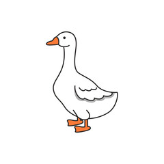 goose isolated on white background. vector illustration.