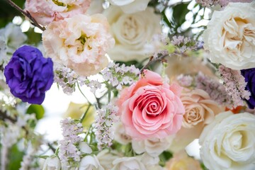 Beautiful Wedding Flowers Bouquet Event Design Arrangement Floral Events Reception Ceremony Love Romantic Tableware Silverware Invitation Centerpiece Glass Bokeh Background Garden Nature Pretty Lights