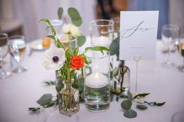 Botanical Nature Garden Wedding Bouquet Event Events Flowers Arch Flower Table Settings Floating Candles Bud Vase Ceremony Reception