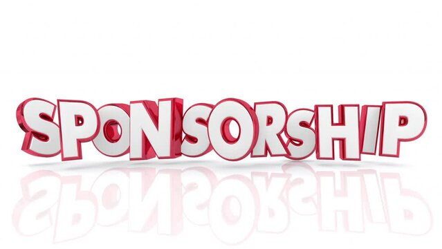 Sponsorship Word Red Letters Advertise Support Sponsor 3d Animation