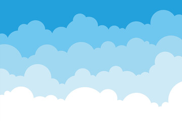 Beautiful Sky and Cloud. Suitable for your project, flyers, postcards, web banners. Vector illustration flat design. 