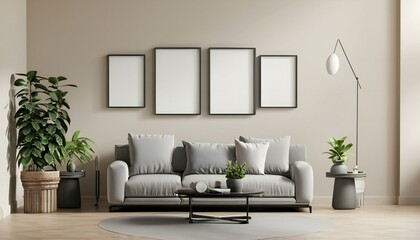 modern living room with white furniture