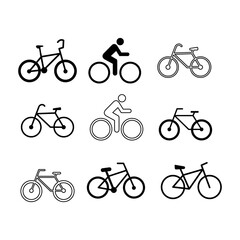 Obraz premium bike bicycle icon set, bicycle icon vector illustration on white background. 
