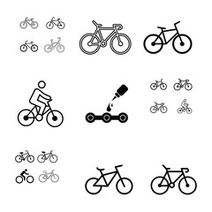 Obraz premium bike bicycle icon set, bicycle icon vector illustration on white background..eps