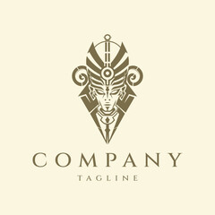 Egypt god logo design vector illustration