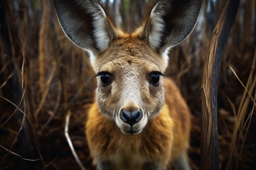 A closeup image of a kangaroo - Generative AI