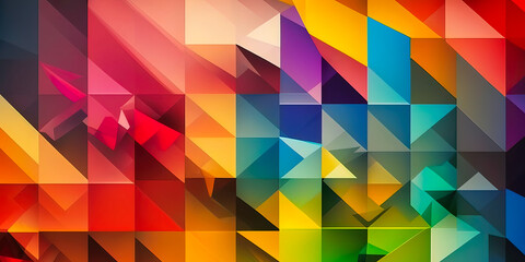 Obraz premium rainbow colorful geometric triangle abstract background illustration. Polygonal design. abstract mosaic background