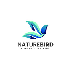 Vector Logo Illustration Nature Bird Gradient Colorful Style