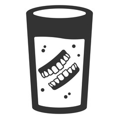 Vector illustration of soak dentures icon in dark color and transparent background(PNG).