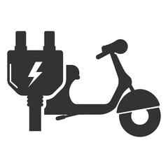 Vector illustration of electric motor plug-in icon in dark color and transparent background(PNG).