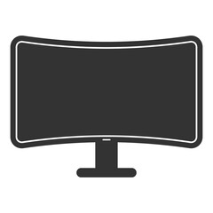 Vector illustration of curved monitors icon in dark color and transparent background(PNG).
