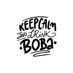 Bubble tea hand written phrases isolated on white bacground. Vector illustration for logo, banner, poster, flyer, sticker, card